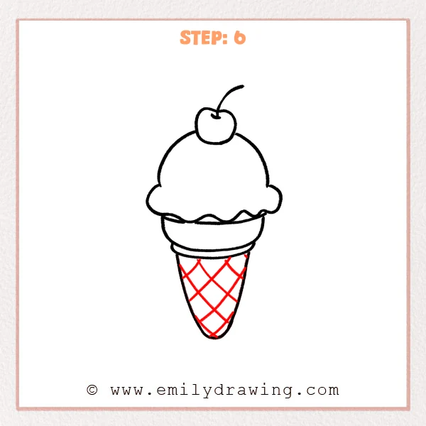 how to draw an ice cream cone - Step 6